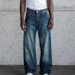 Deep Wave Effected Baggy Jeans